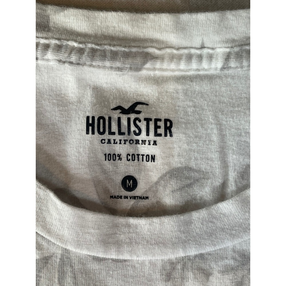Hollister California Mens Floral Graphic T-Shirt White Grey Blue Cathedral M - Picture 2 of 9